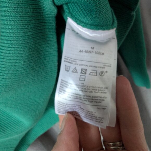 Men's Banana Republic Green & Navy Crewneck Sweater - Picture 2 of 6